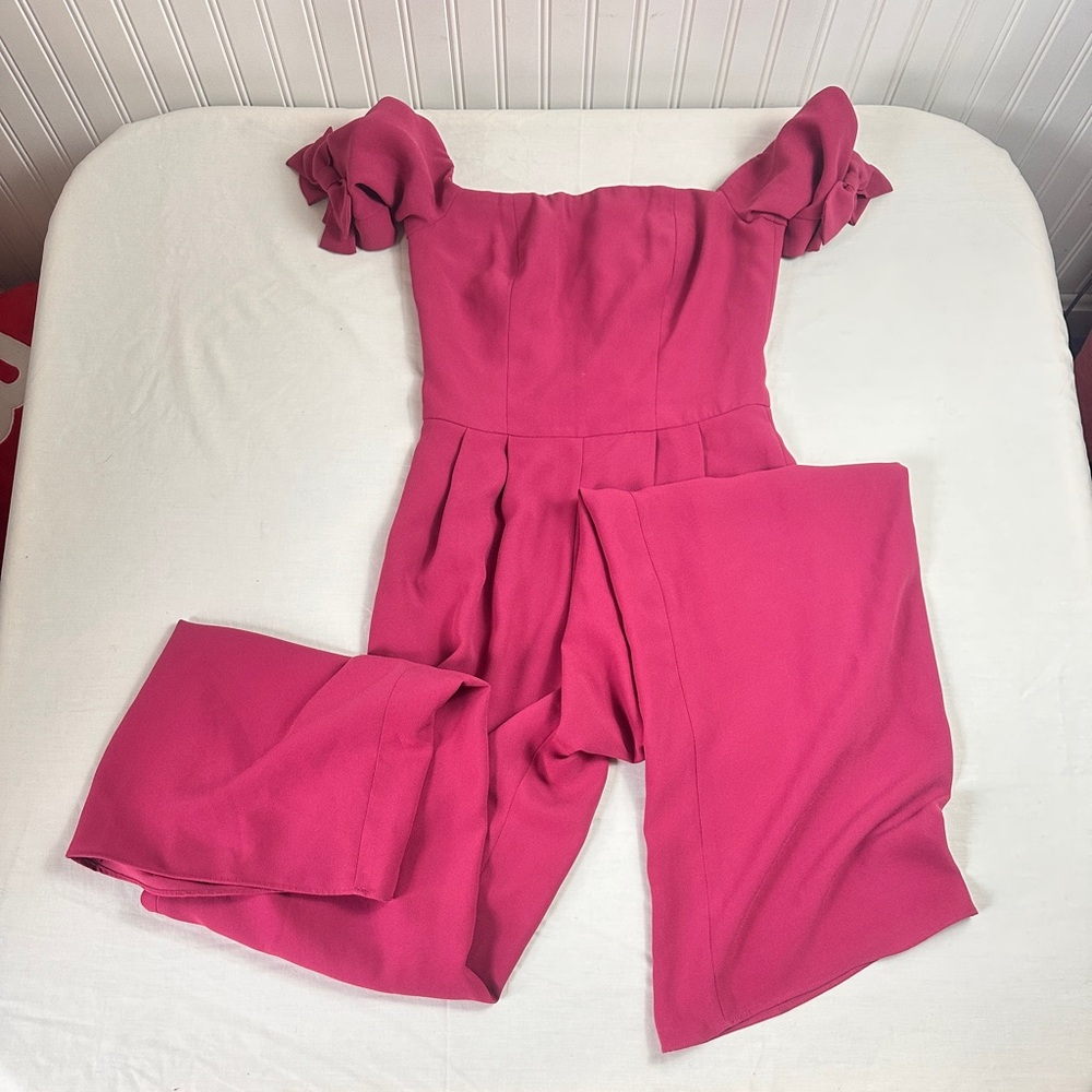 Chic Off-Shoulder Pink Jumpsuit
